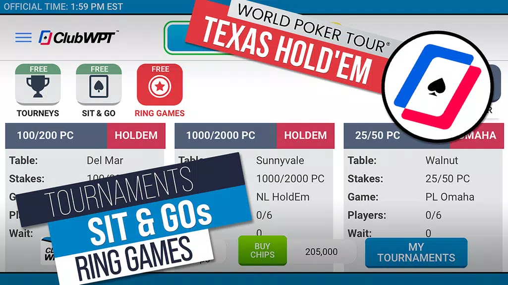 ClubWPT: Free Poker, Casino Скриншот 1
