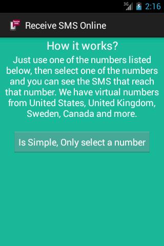 Receive SMS Online Ảnh chụp màn hình 3