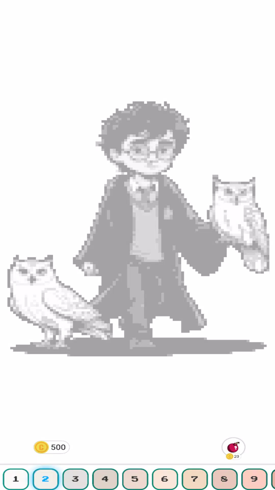 Hogwart Cartoon Pixel Art Schermafbeelding 0