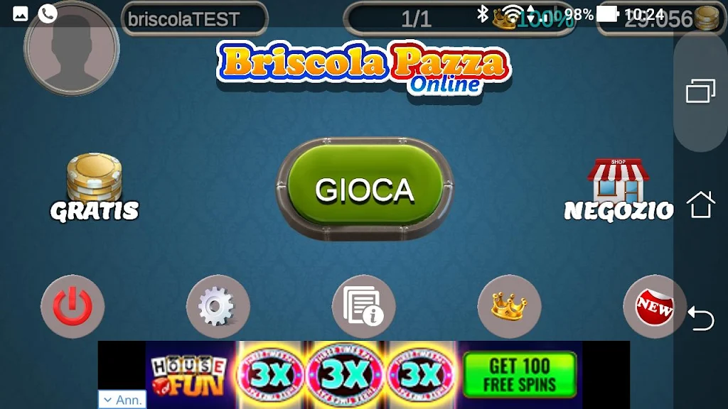 Schermata Briscola Pazza OnLine 1