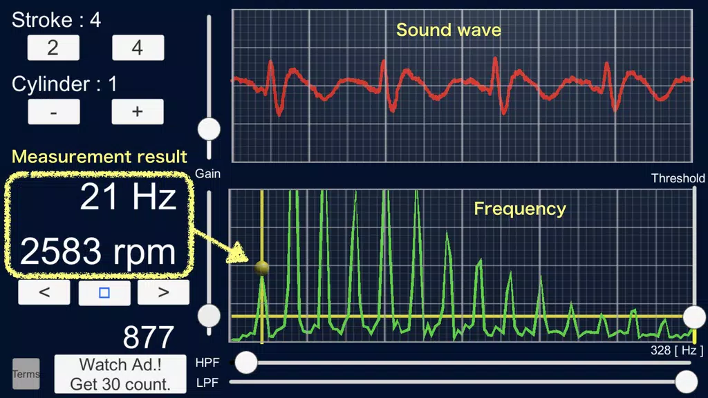 Engine Sound Analyzer:RPM Calc Schermafbeelding 2