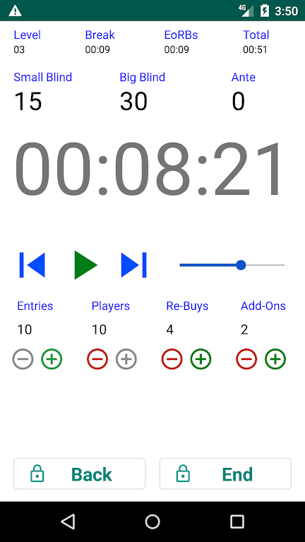 Easy Poker Tournament Timer ภาพหน้าจอ 2