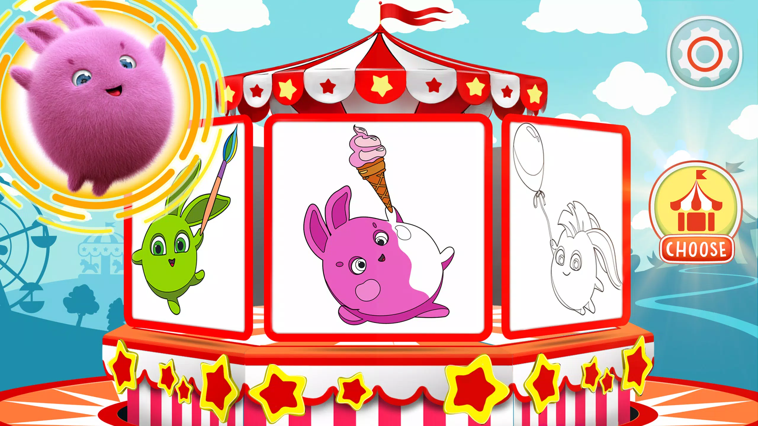 Sunny Bunnies: Coloring Book स्क्रीनशॉट 0