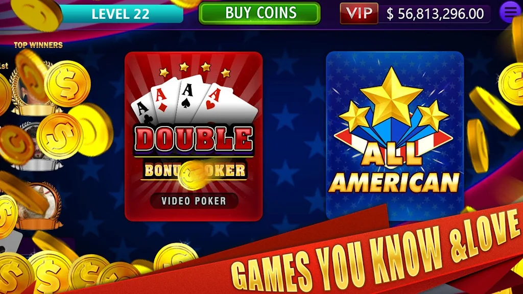 All American & Double Bonus - VIDEO POKER Capture d'écran 0