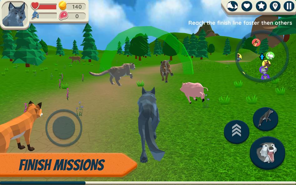 Wolf Simulator: Wild Animals 3 Mod Tangkapan skrin 1