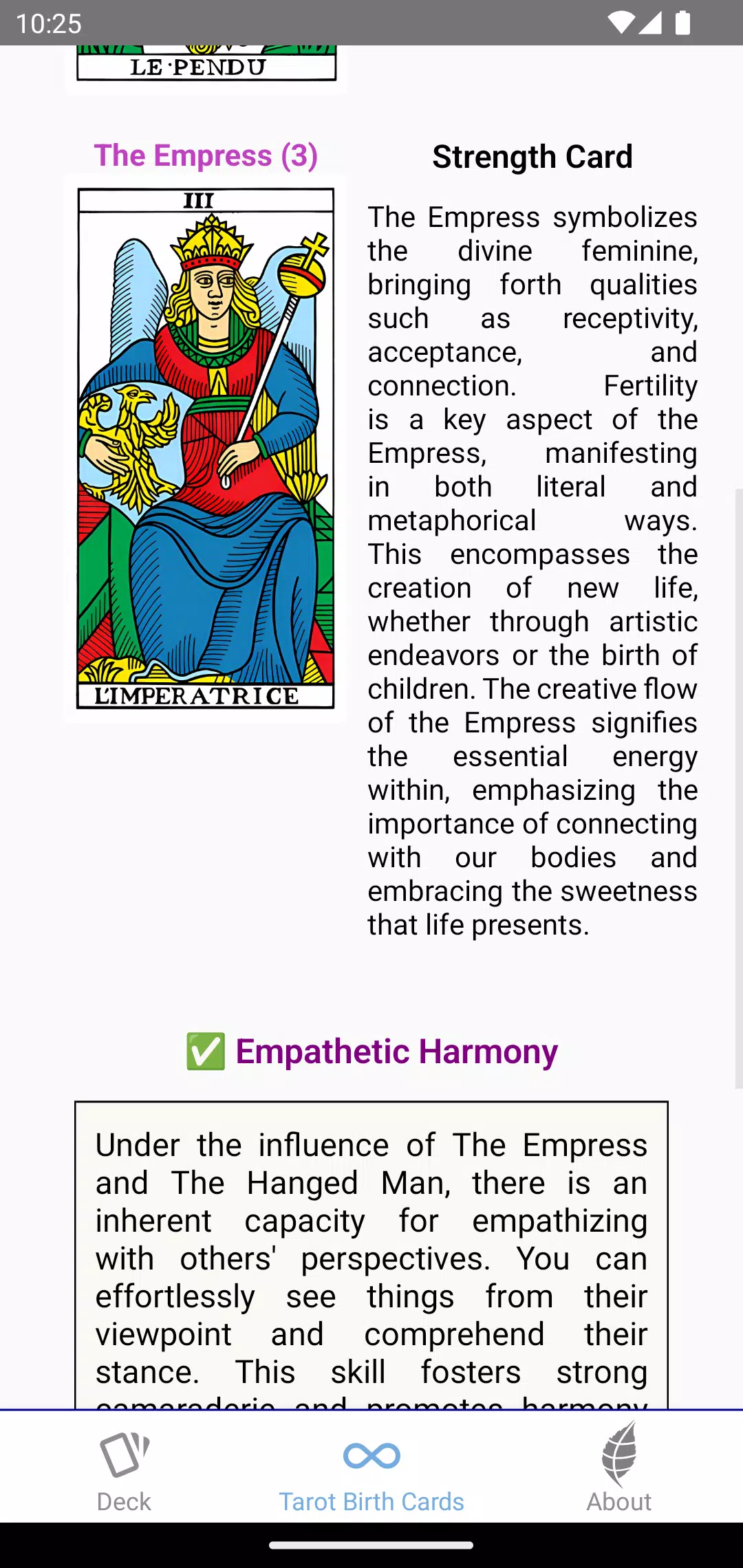 Tarot Birth Cards应用截图第3张