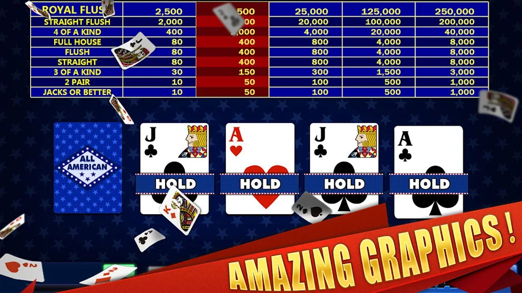 All American & Double Bonus - VIDEO POKER Capture d'écran 1