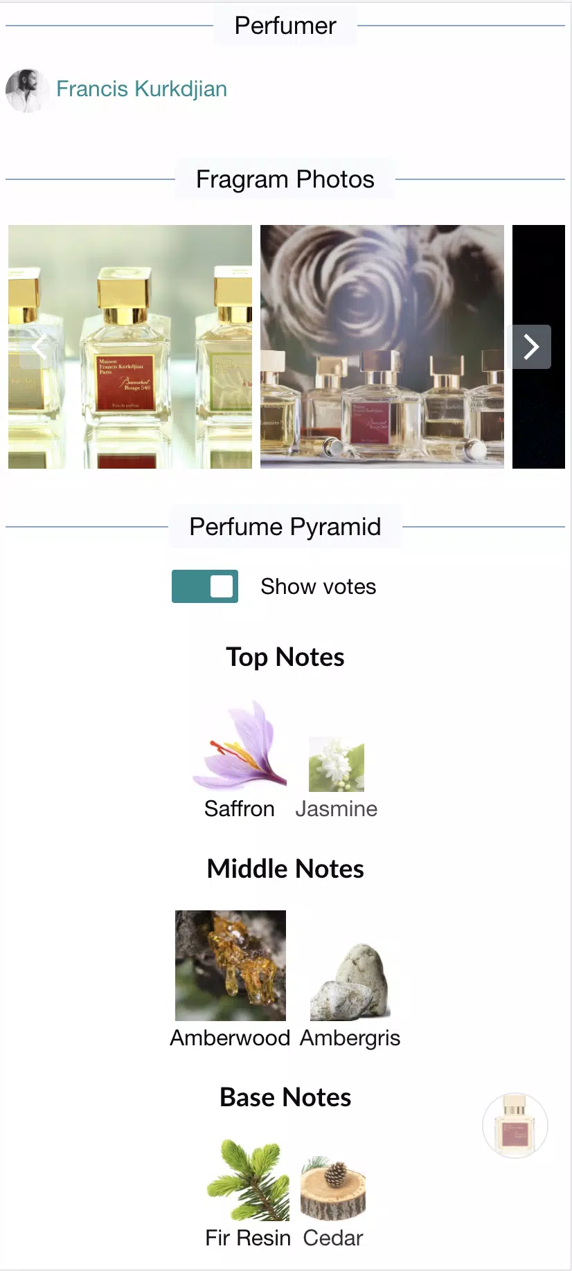 Fragrantica Perfumes ဖန်သားပြင်ဓာတ်ပုံ 0