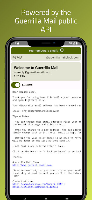 Guerrilla Mail - Temp Mail ภาพหน้าจอ 1