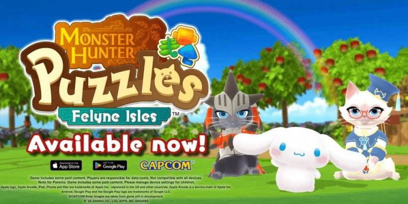 Monster Hunter Puzzles: Felyne Isles collaborates with Sanrio to bring the adorable pup Cinnamoroll to the island of cats