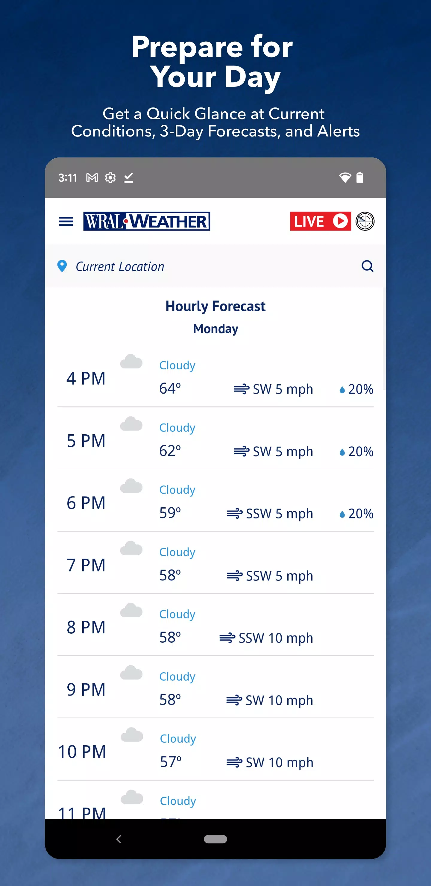 WRAL Weather Screenshot 1