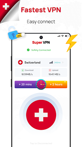 Switzerland VPN: Get Swiss IP ภาพหน้าจอ 0