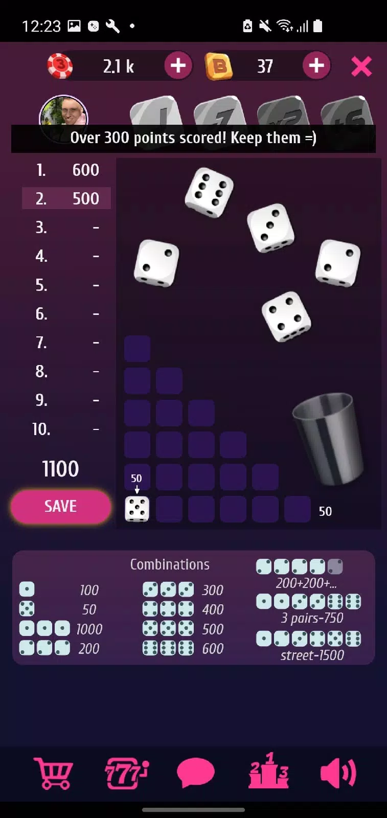 Farkle Pro - 10000 dice game Captura de pantalla 1