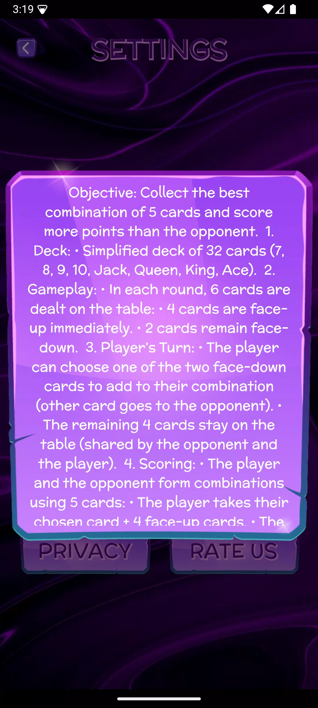 Schermata Five Card Showdown 3