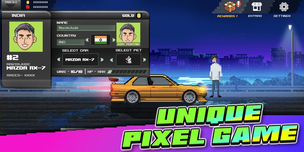 Pixel Car: Reckless Racer ဖန်သားပြင်ဓာတ်ပုံ 1