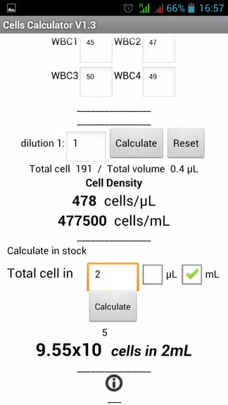 Cells Calculator Zrzut ekranu 1