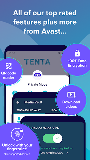 Tenta Private VPN Browser Schermafbeelding 1