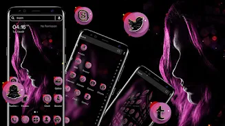 Dark Girl Launcher Theme Ảnh chụp màn hình 1