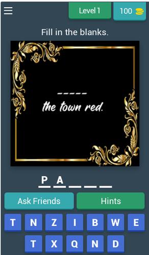 Fill in the Blank Word Quiz Screenshot 0