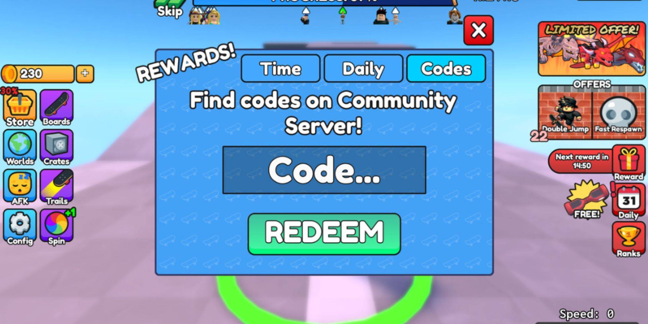 Redeeming Skateboard Obby Codes