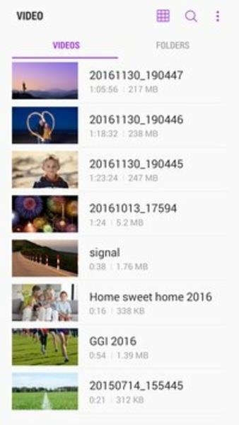 Samsung Video Library ဖန်သားပြင်ဓာတ်ပုံ 1