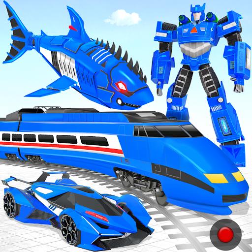 Shark Robot Car Transform Game Screenshot 2