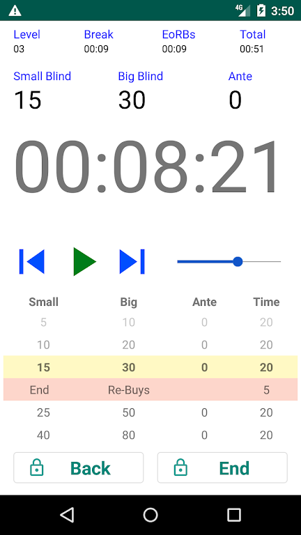 Easy Poker Tournament Timer ภาพหน้าจอ 3