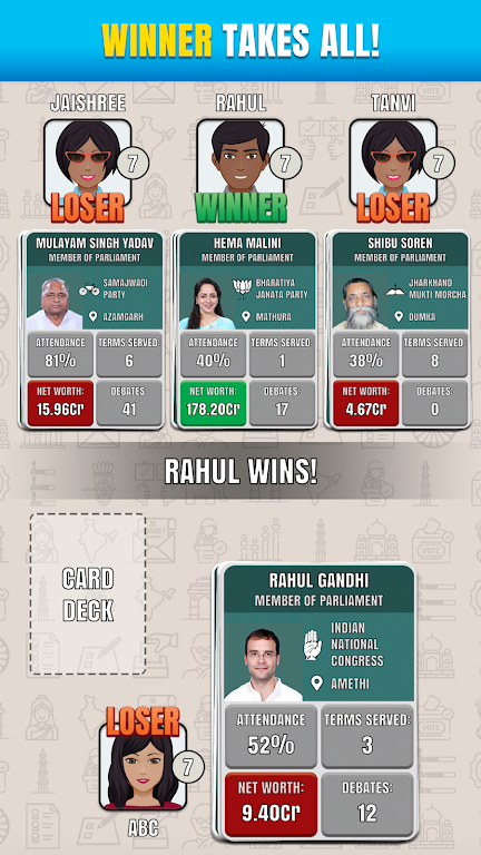 Rajneeti - Trump Card Game स्क्रीनशॉट 2