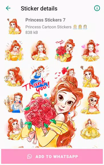 Princess Cartoon WAsticker Captura de pantalla 2