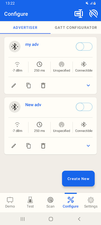 EFR Connect BLE Mobile App Screenshot 3