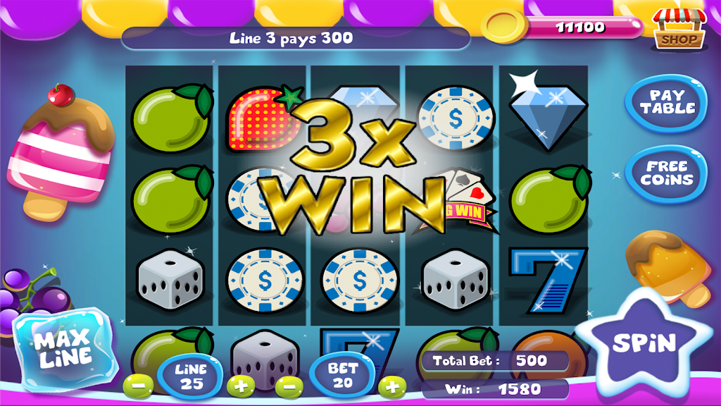 Slot Matchine IceCream - Vegas Casino Slot Games Screenshot 1