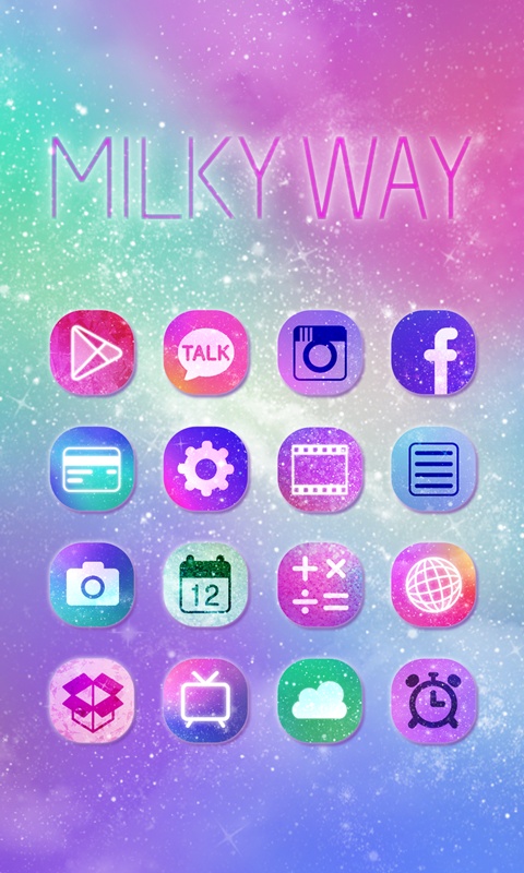 Milky Way GO Launcher Theme ဖန်သားပြင်ဓာတ်ပုံ 2