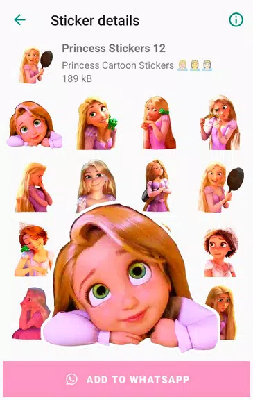 Princess Cartoon WAsticker Captura de pantalla 0