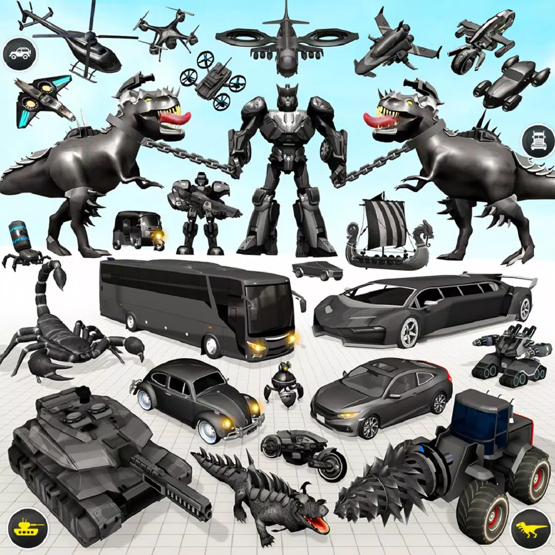 Dino Robot Car Transform Game स्क्रीनशॉट 0