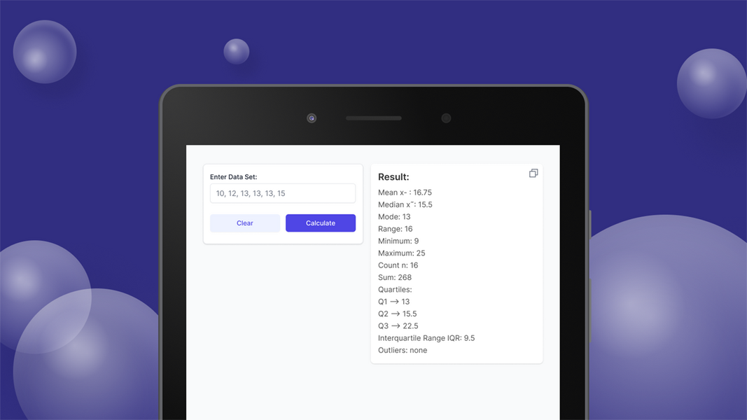 Mean Median Mode Calculator Screenshot 1