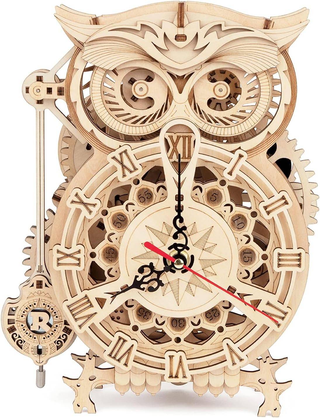 ROKR 3D Wooden Puzzle Owl Clock