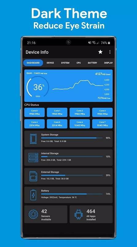 Infos Appareil : Syst et Proc Capture d'écran 1