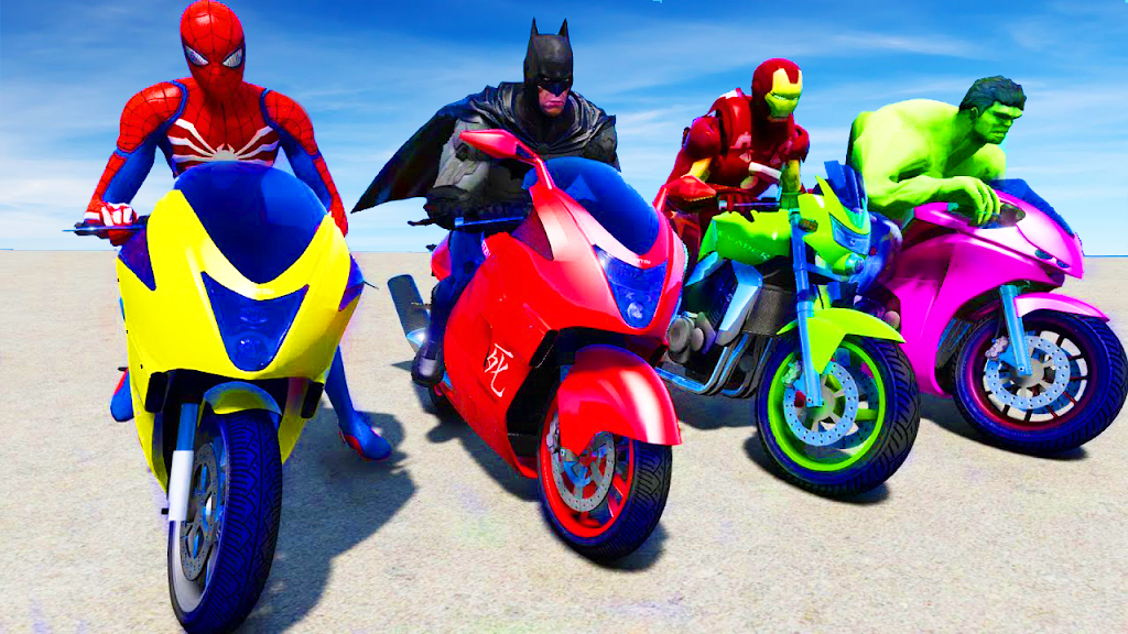 Superhero Bike Stunt Games 3D Ảnh chụp màn hình 0