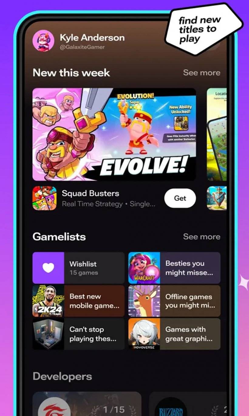 Tangkapan tangkapan letak alternatif App Store Skich yang menunjukkan pelbagai permainan yang ditawarkan