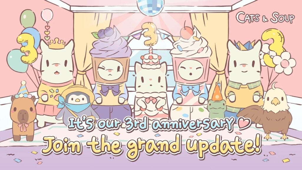 ¡Idle Tycoon Game Cats & Soup celebra su tercer aniversario con nuevos gatos!