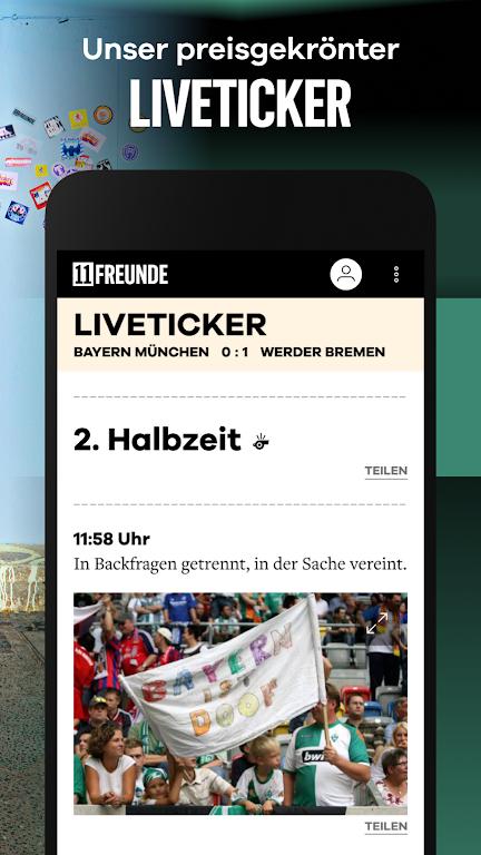 11FREUNDE - News & Liveticker Captura de pantalla 1