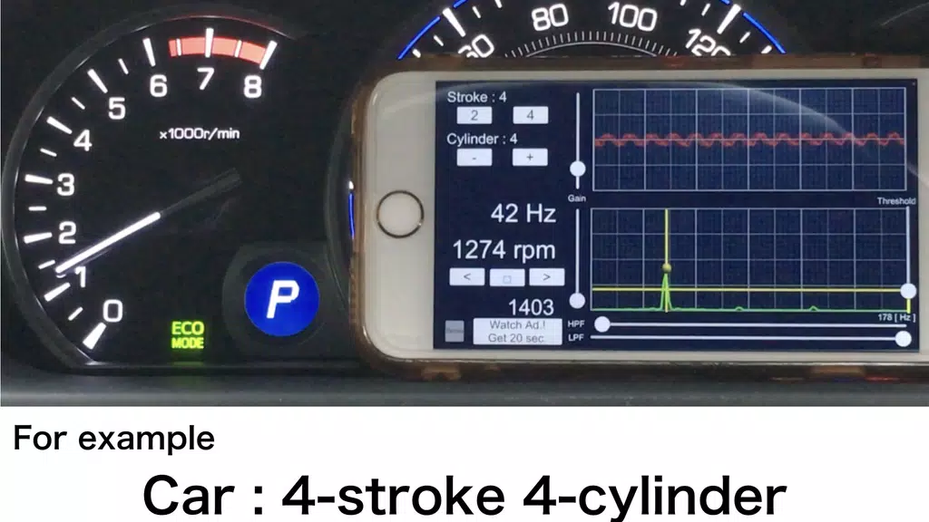 Engine Sound Analyzer:RPM Calc Tangkapan skrin 0