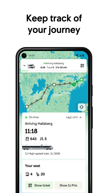 SJ - Biljetter och trafikinfo Screenshot 2