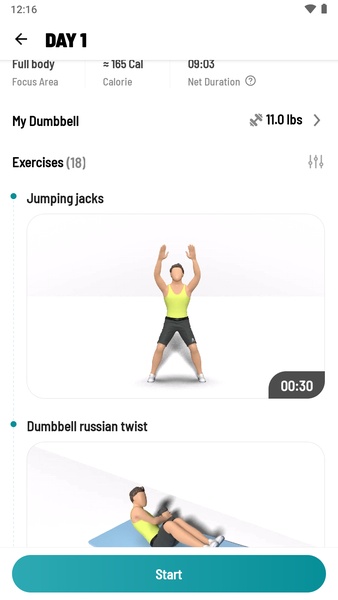 Dumbbell Workout at Home Screenshot 2