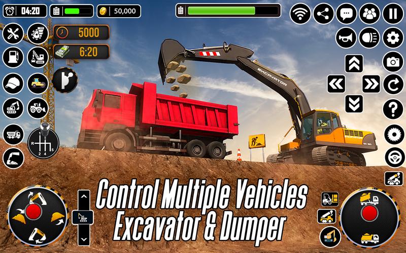 City Heavy Excavator Crane 3D Screenshot 2