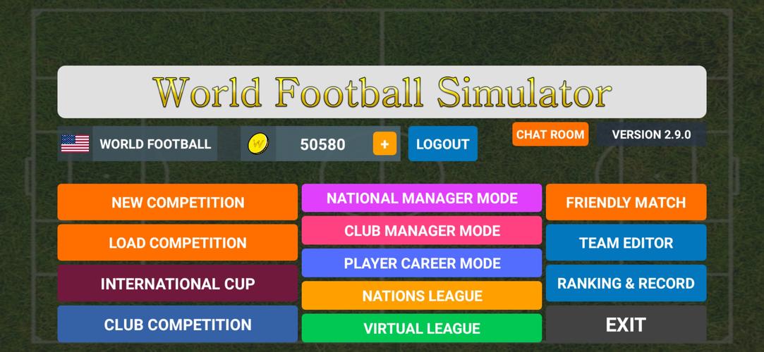 World Football Simulator ဖန်သားပြင်ဓာတ်ပုံ 0