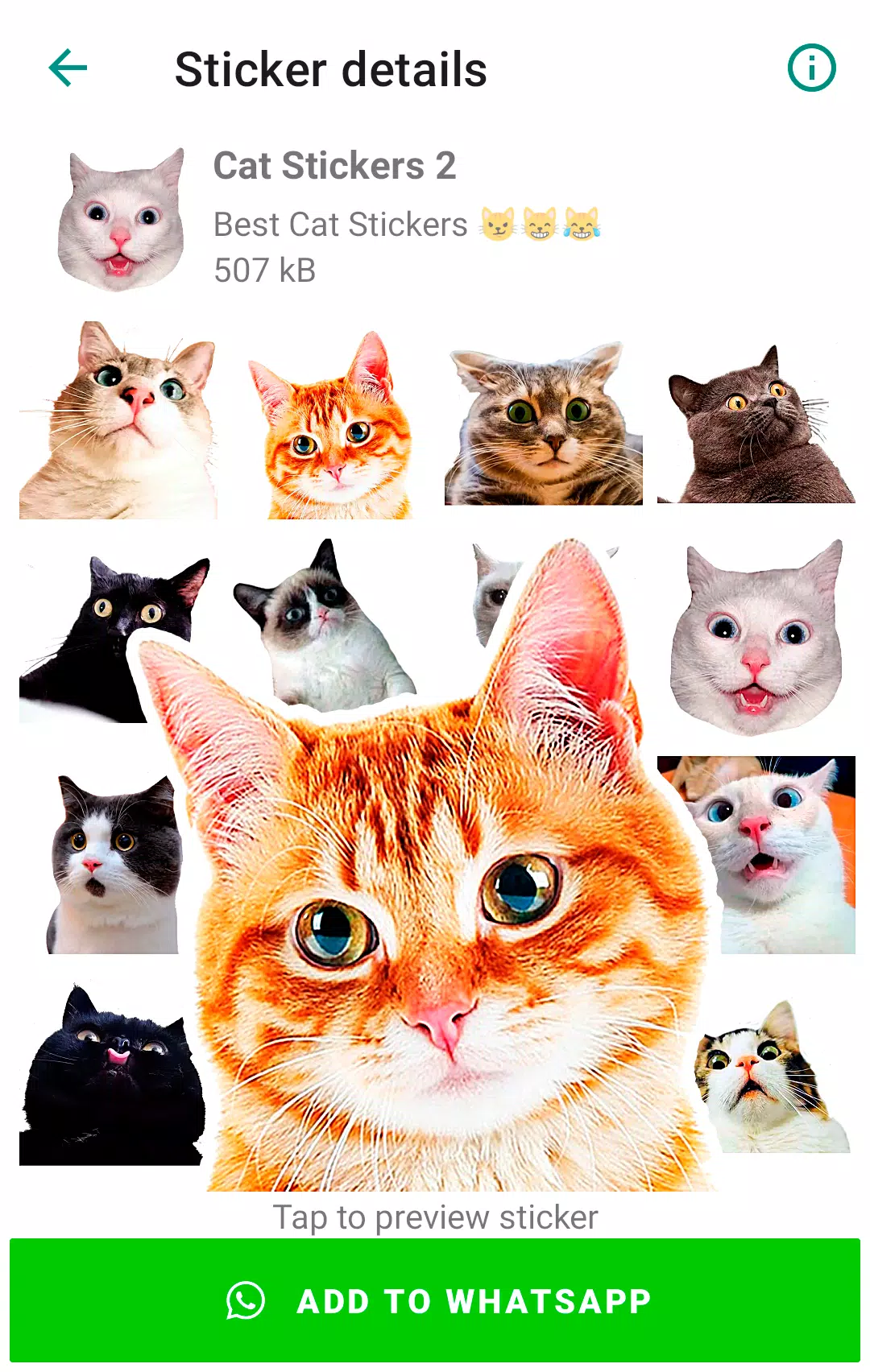 Cute Cat Stickers for WhatsApp स्क्रीनशॉट 1