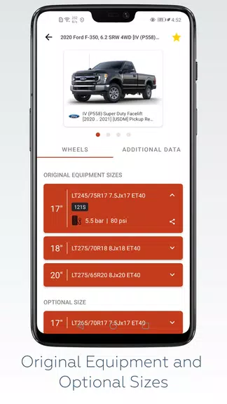 Wheel Size - Fitment database Schermafbeelding 1