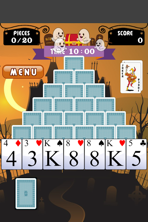 Schermata Pyramid Solitaire on Halloween 2