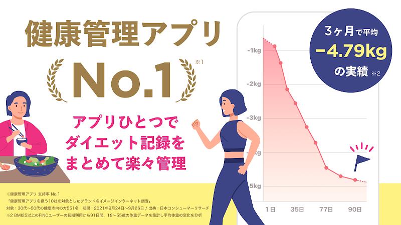 FiNC お得にダイエット！電子マネーと交換できる健康アプリ Скриншот 0